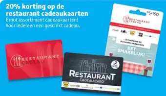 Kruidvat 20% korting op de restaurant cadeaukaarten aanbieding