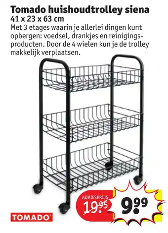 Kruidvat Tomado huishoudtrolley siena aanbieding