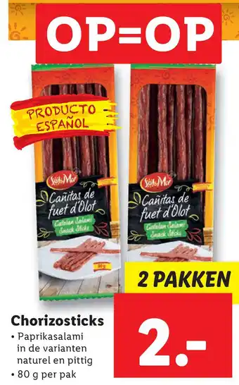 Lidl Chorizosticks aanbieding