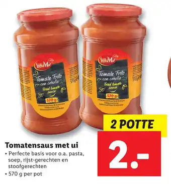 Lidl Tomatensaus met ui aanbieding