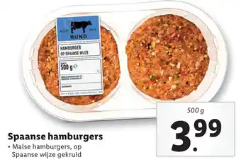 Lidl Spaanse hamburgers aanbieding