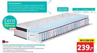 Lidl 7-zones pocketveringmatras met gelschuimtoplaag aanbieding