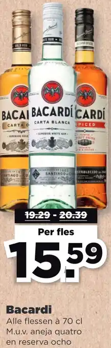 PLUS Bacardi per fles aanbieding