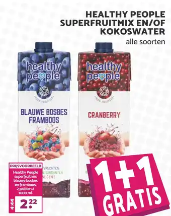 MCD Supermarkt Healthy People superfruitmix en/of kokoswater aanbieding