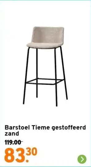 GAMMA Barstoel tieme gestoffeerd zand aanbieding