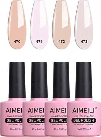 Amazon AIMEILI UV Gel Nagellak Set Gellak uv Kleur Gelnagel Gel Set Soak Off Gel Polish Van 4 X 10 ml - Gift Kit 24 aanbieding