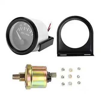 Amazon Auto Manometer, Oliedrukmeter, 52mm/2in 12V Universele Auto Elektromagnetische Oliedrukmeter Indicator Auto Gemodificeerde Me aanbieding