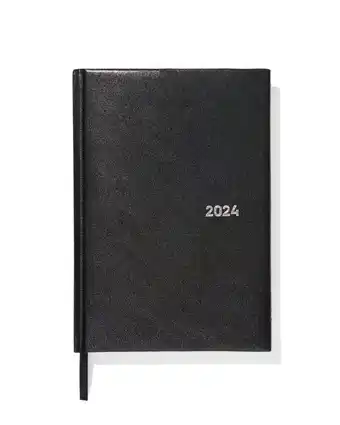 HEMA Hema jaaragenda 2024 zwart 21x14.5 aanbieding