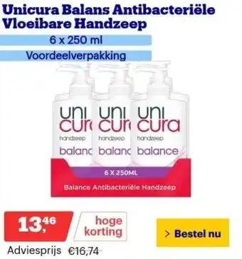 Bol.com Unicura balans antibacteriële vloeibare handzeep aanbieding