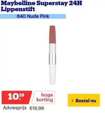 Bol.com Maybelline superstay 24h lippenstift aanbieding