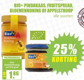 MCD Supermarkt Bio+ Pindakaas, Fruitspread, Bloemenhoning Of Appelstroop aanbieding