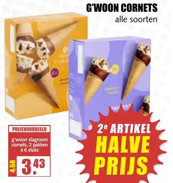 MCD Supermarkt G'woon cornets aanbieding