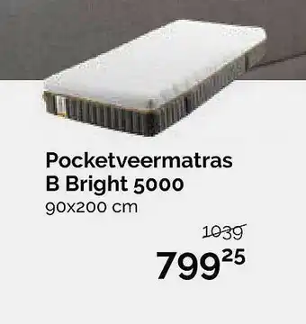 Beter Bed Pocketveermatras B Bright 5000 90x200 Cm aanbieding