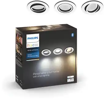 MediaMarkt Philips Hue Milliskin Inbouwspot Wa Rond Aluminium 3-pack aanbieding