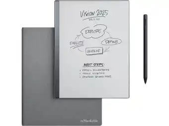 MediaMarkt Remarkable 2 + Marker Plus Book Folio Grijs aanbieding
