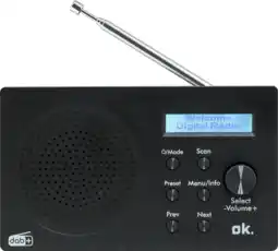 MediaMarkt OK. Ord 101bt-b-1 Dab+ Zwart aanbieding