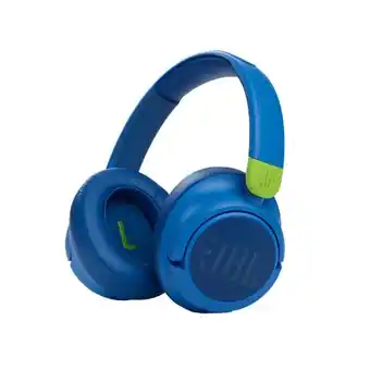 Amazon JBL JR460NC draadloze koptelefoon met Active Noise Cancelling, met JBL Safe Sound, ontworpen voor kinderen, in blauw aanbieding