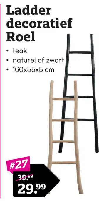 Leen Bakker Ladder decoratief Roel 160x55x5cm aanbieding