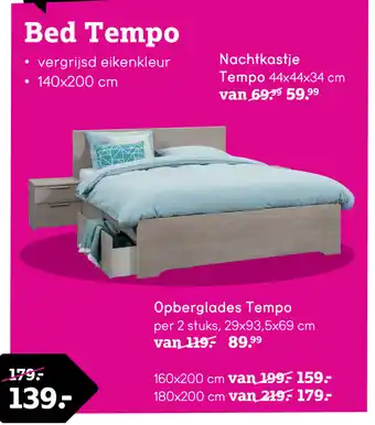 Leen Bakker Bed Tempo 140*200 cm aanbieding