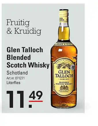 Sligro Glen Talloch Blended Scotch Whisky Schotland aanbieding