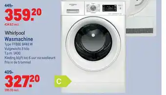 Makro Whirlpoo Wasmachine FFBBE 8448 W aanbieding