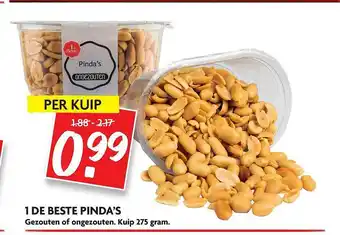 Dekamarkt 1 De Beste Pinda's Gezouten Of Ongezouten aanbieding