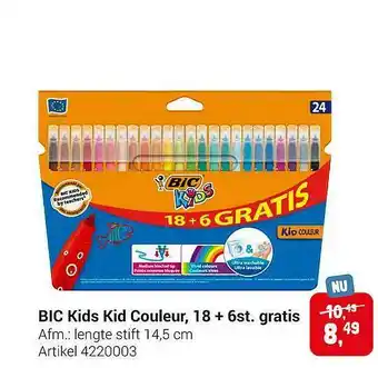 Lobbes BIC Kids Kid Couleur, 18 + 6st. Gratis aanbieding