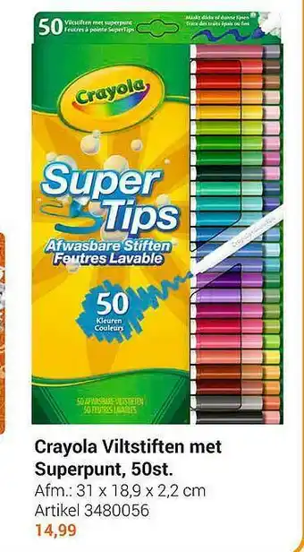 Lobbes Crayola Viltstiften Met Superpunt, 50st. aanbieding