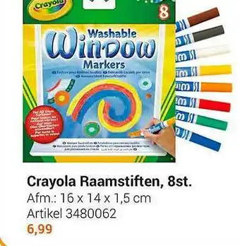 Lobbes Crayola Raamstiften, 8st. aanbieding