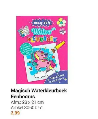 Lobbes Magisch Waterkleurboek Eenhoorns aanbieding