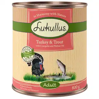 Zooplus Voordeelpakket Lukullus 24 x 800 g - Variant XVII: Adult Kalkoen & Forel (graanvrij) aanbieding