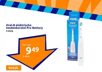 Action Oral-B elektrische tandenborstel Pro Battery 4-delig aanbieding