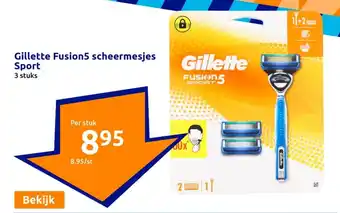 Action Gillette Fusion5 scheermesjes Sport 3 stuks aanbieding