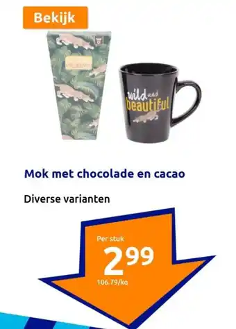 Action Mok met chocolade en cacao aanbieding