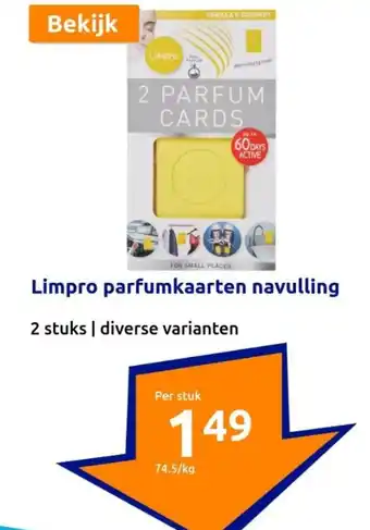 Action Limpro parfumkaarten navulling 2 stuks aanbieding