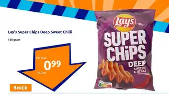 Action Lay's Super Chips Deep Sweet Chilli 130 gram aanbieding