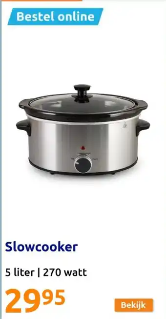 Action Slowcooker 5 liter 270 watt aanbieding