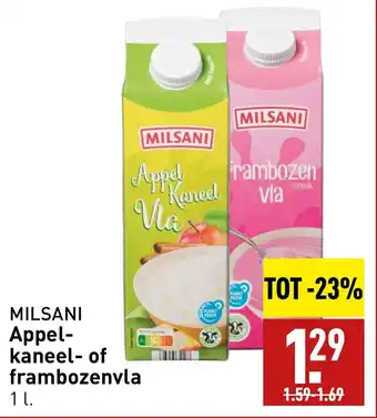 ALDI MILSANI Appel-kaneel- of frambozenvla 1L aanbieding