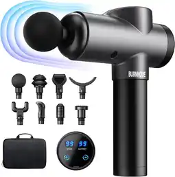 Amazon Massagepistool, Elektrisch Massagepistool, 99 Snelheden, 8 Massagekoppen, Draagbaar Diepweefsel Massageapparaat, 2550 mAh, me aanbieding
