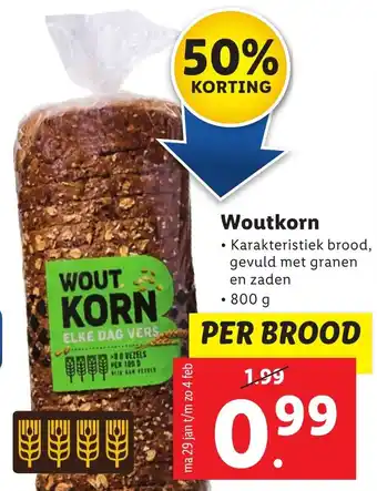 Lidl Woutkorn 800g aanbieding