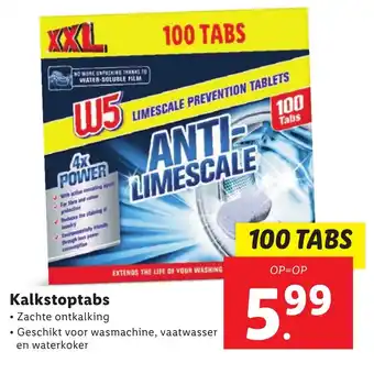 Lidl Kalkstoptabs 100 TABS aanbieding