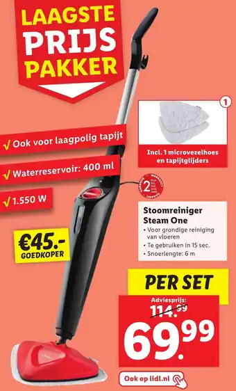 Lidl Stoomreiniger Steam One aanbieding