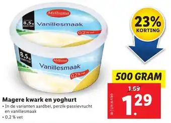 Lidl Magere kwark en yoghurt 500g aanbieding