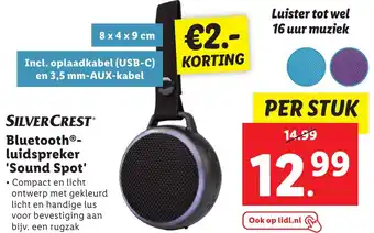 Lidl SILVERCREST Bluetooth-luidspreker 'Sound Spot' aanbieding