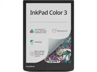 MediaMarkt Pocketbook Inkpad Color 3 Zwart - 7.8 Inch 32 Gb (ongeveer 24.000 E-books) Spatwaterbestendig aanbieding