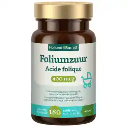Holland & Barrett Holland & Barrett Foliumzuur 400mcg - 180 tabletten aanbieding