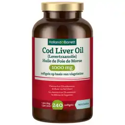 Holland & Barrett Holland & Barrett Cod Liver Oil (Levertraan) 1000mg - 240 softgels aanbieding