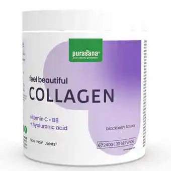 Holland & Barrett Purasana Feel Beautiful Collageen Complex Braambessensmaak - 240g aanbieding