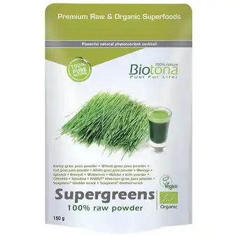 Holland & Barrett Biotona 100% Raw Supergreens Poeder Bio - 150g aanbieding