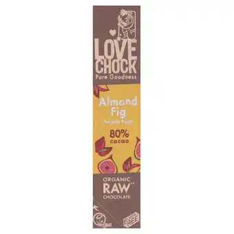 Holland & Barrett Lovechock Reep Raw Chocolate Almond Fig - 40g aanbieding